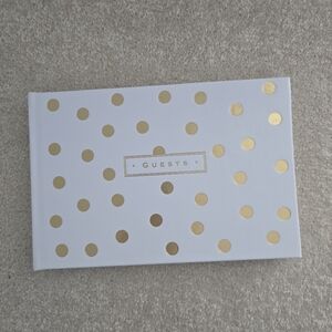 White and Gold Polka Dot Guest Book, NWOT